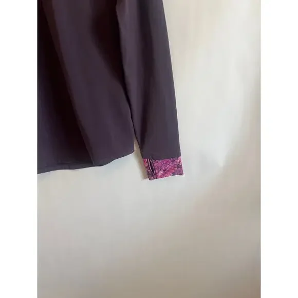 MARMOT WOMENS LIGHTWEIGHT LONG SLEEVE PULLOVER 3/4 ZIP JACKET BASELAYER PURPLE - Picture 2 of 13